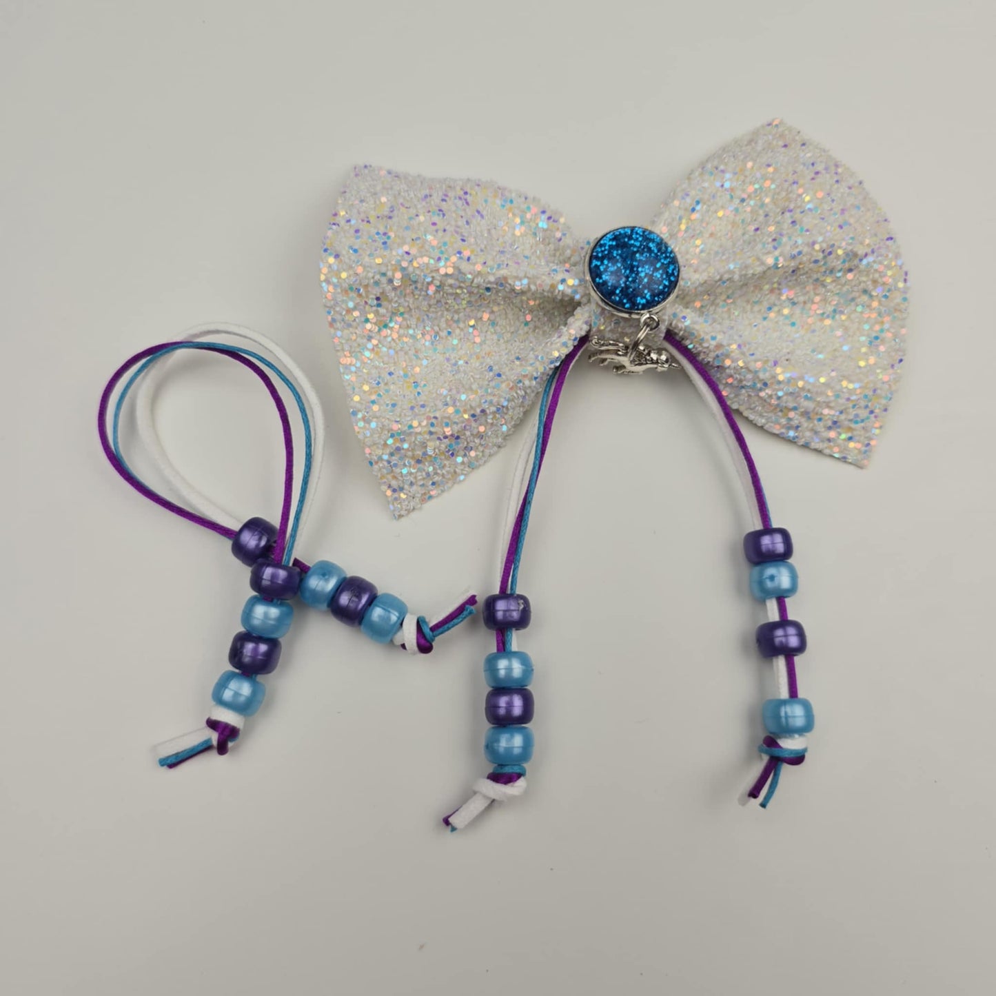 Blue and Purple Bow Beads