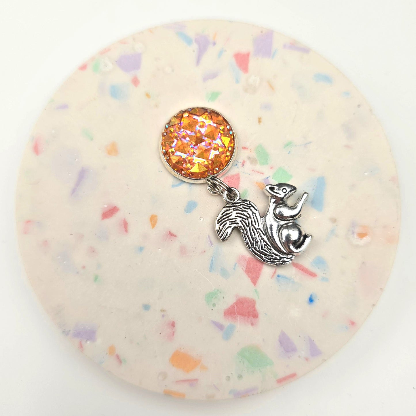 Discontinued Orange Top with Squirrel Charm Dangly