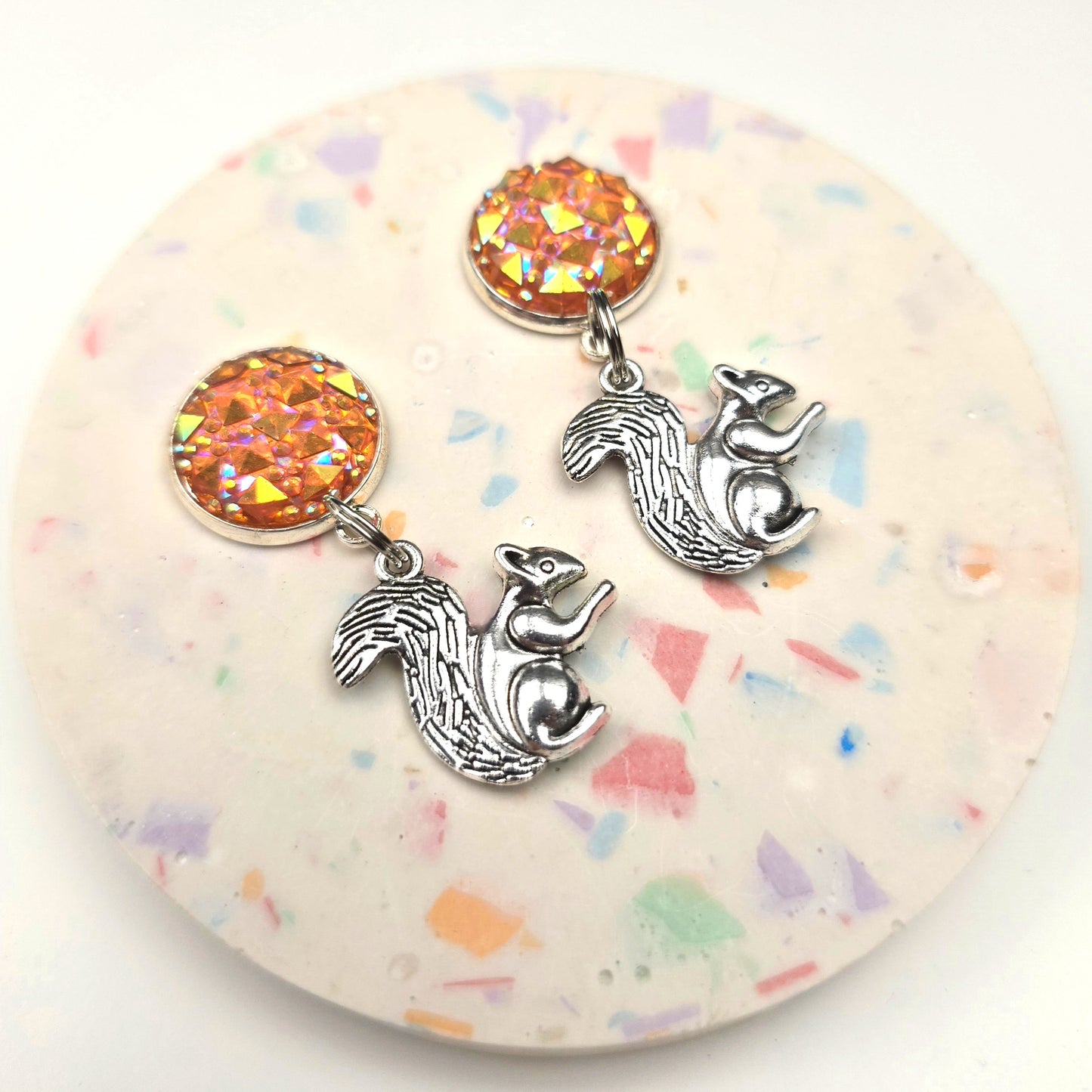 Discontinued Orange Top with Squirrel Charm Dangly