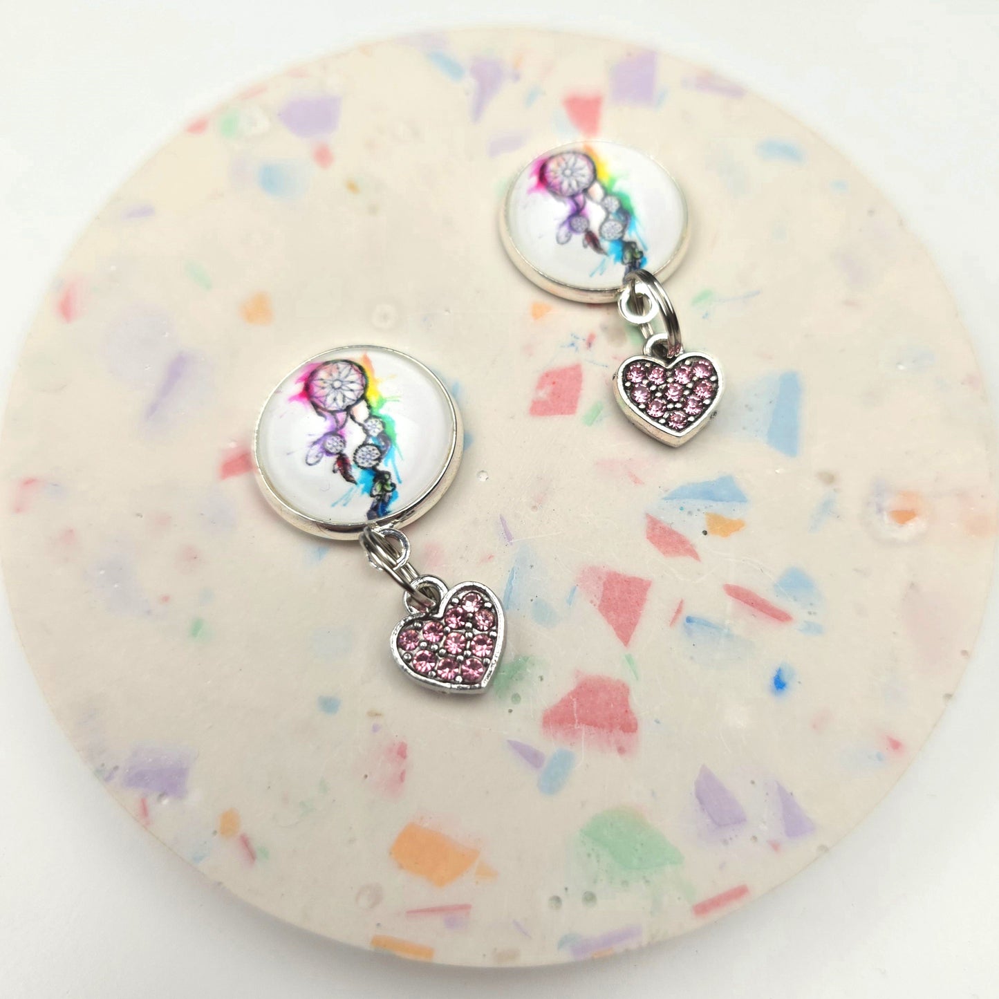Discontinued Dream Catcher top with Pink Heart Dangly
