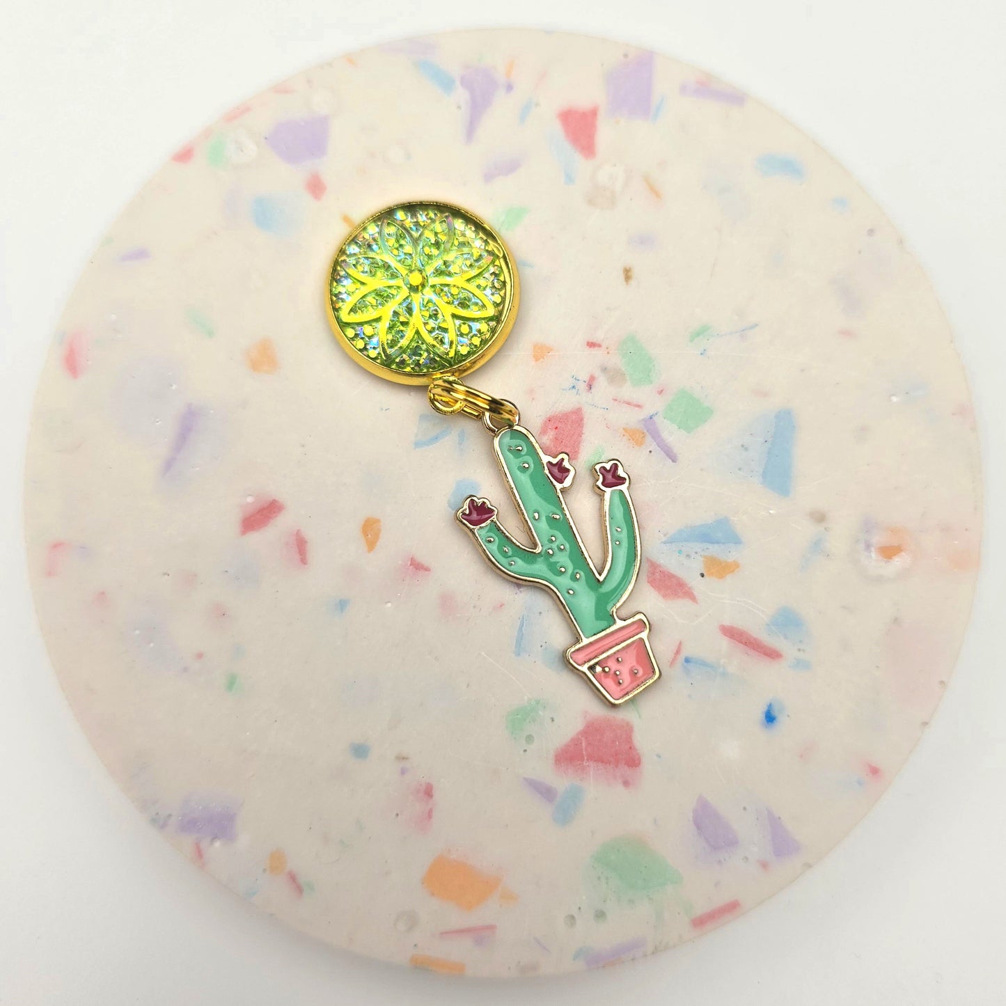 Green Cactus Charm Dangly