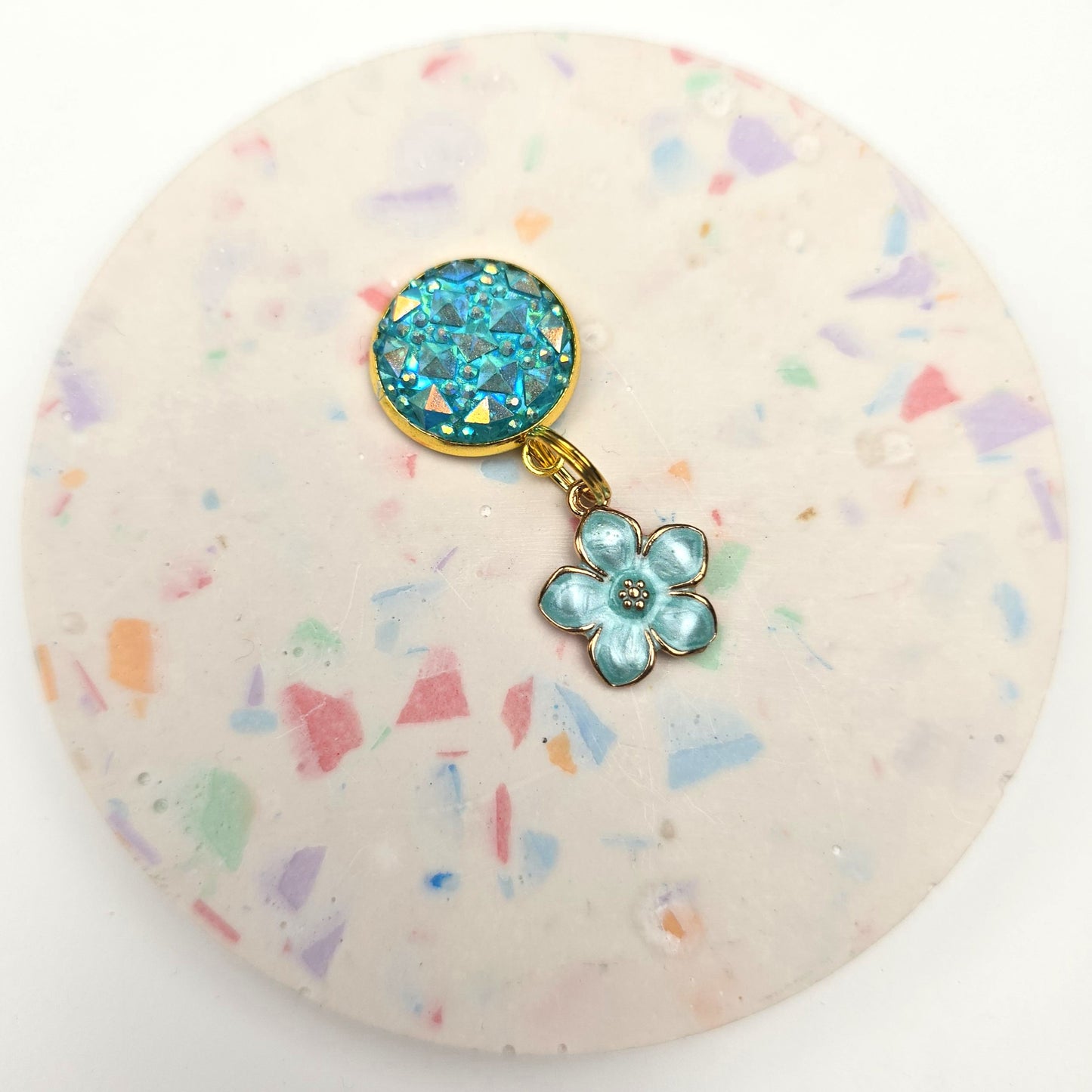 Discontinued Pretty Blue Flower Charm Dangly