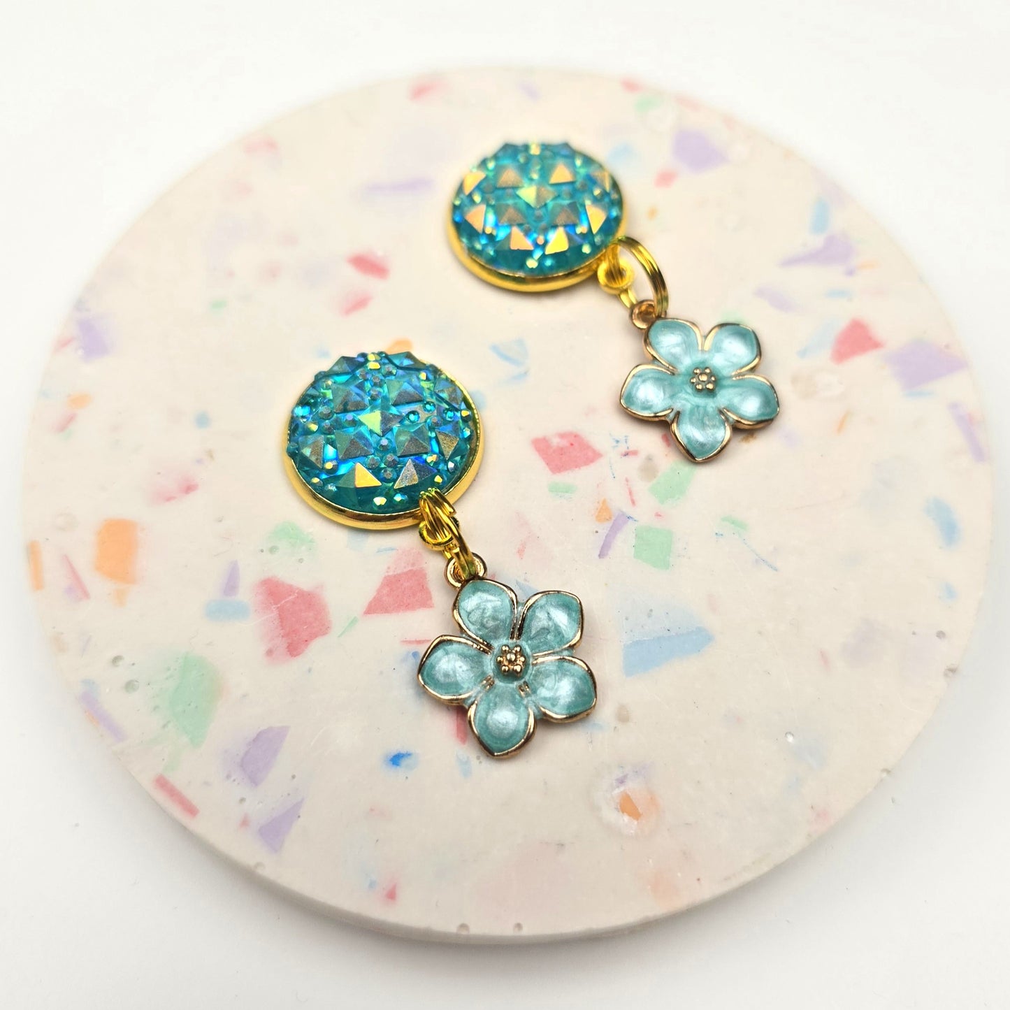 Discontinued Pretty Blue Flower Charm Dangly
