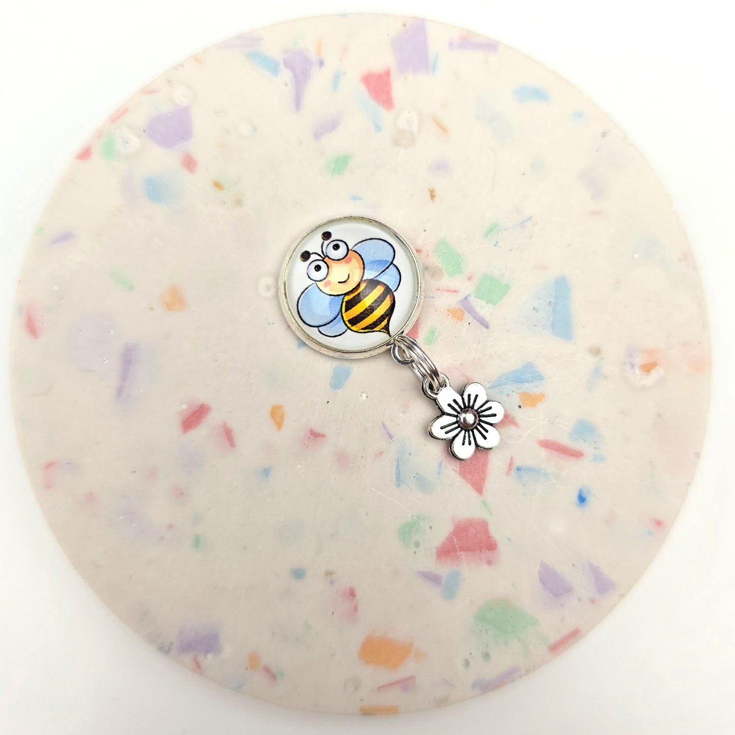 Sweet bee & flower charm dangly