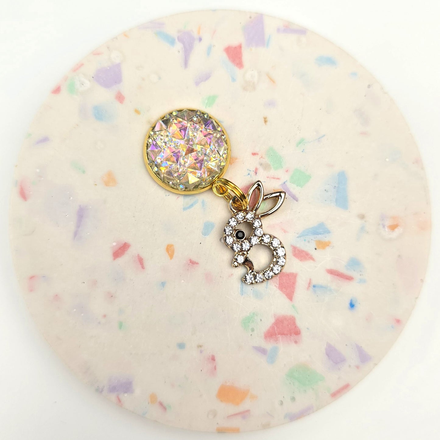 Golden Bling Little Bunny Charm Dangly