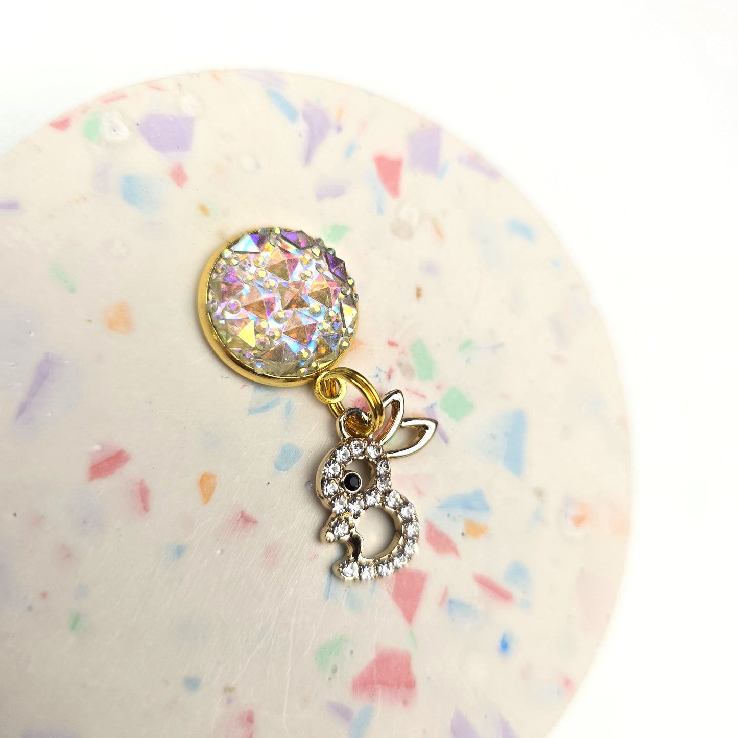 Golden Bling Little Bunny Charm Dangly
