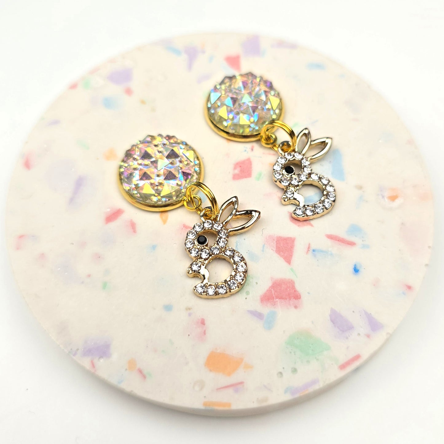 Golden Bling Little Bunny Charm Dangly