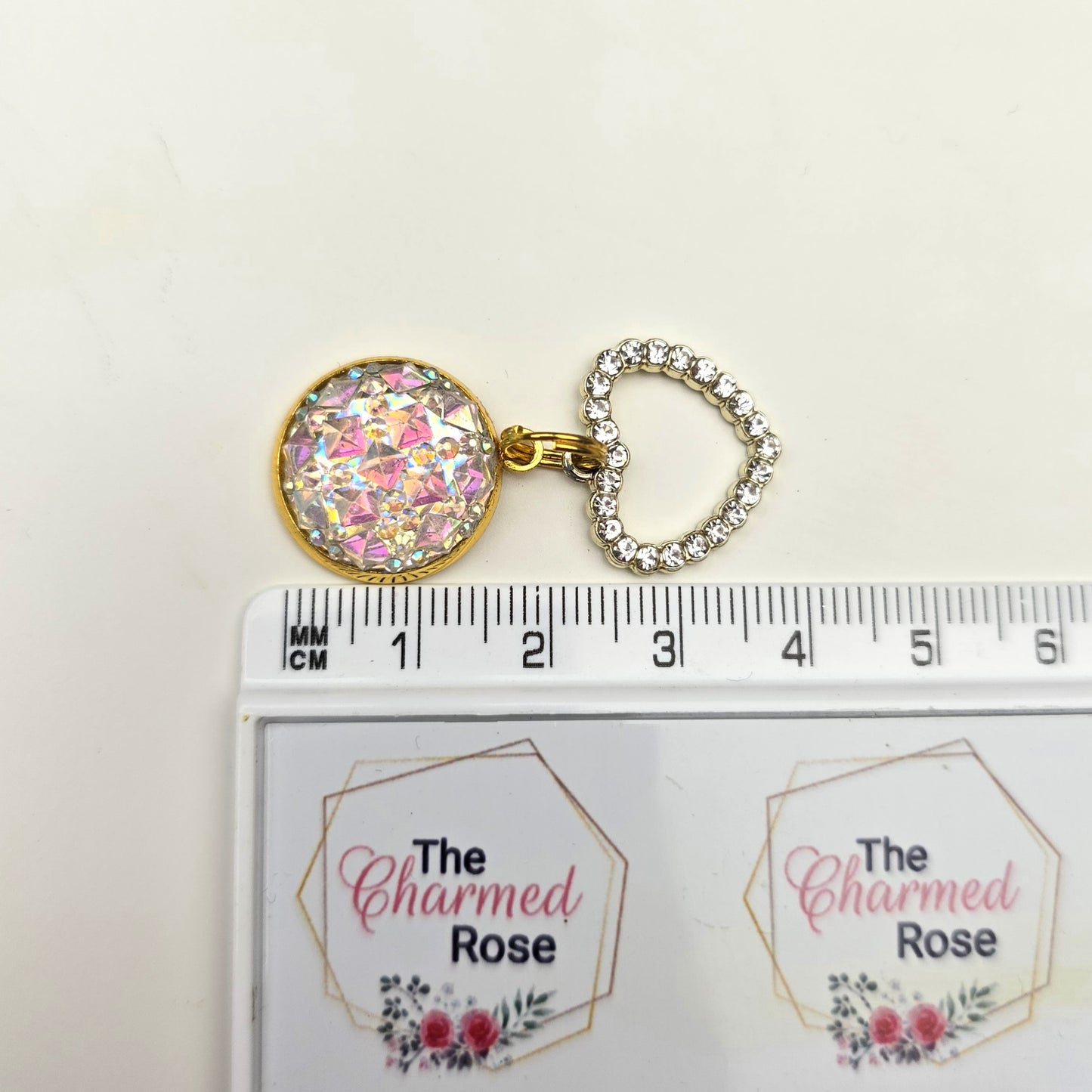 Bling Heart Charm Dangly
