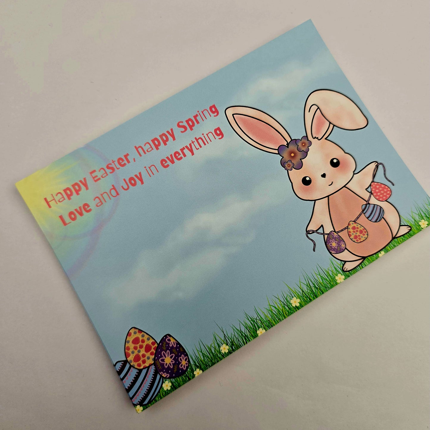 A6 Bow Backing Cards - Rosie Rabbit Poem X50
