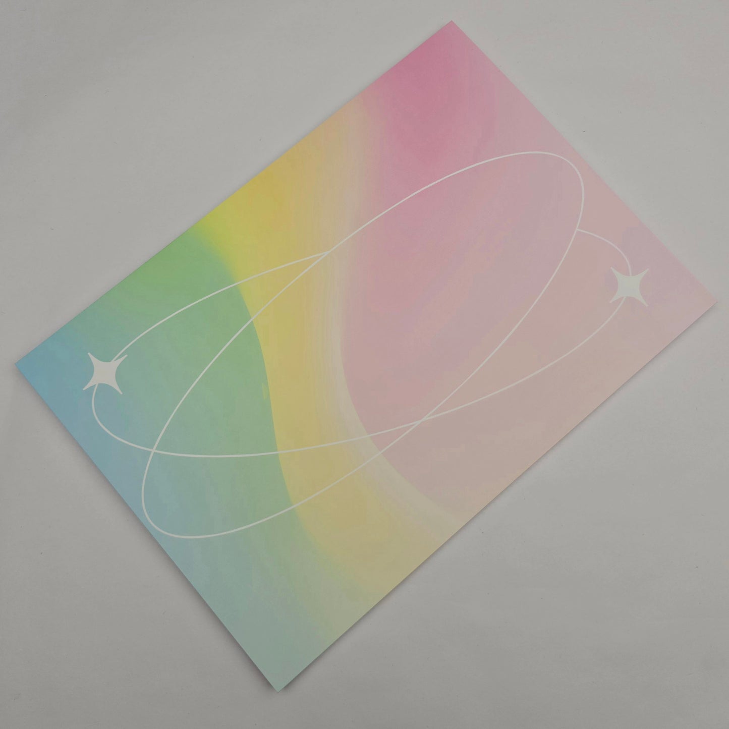 A5 Bow Backing Cards - Ombre Rainbow