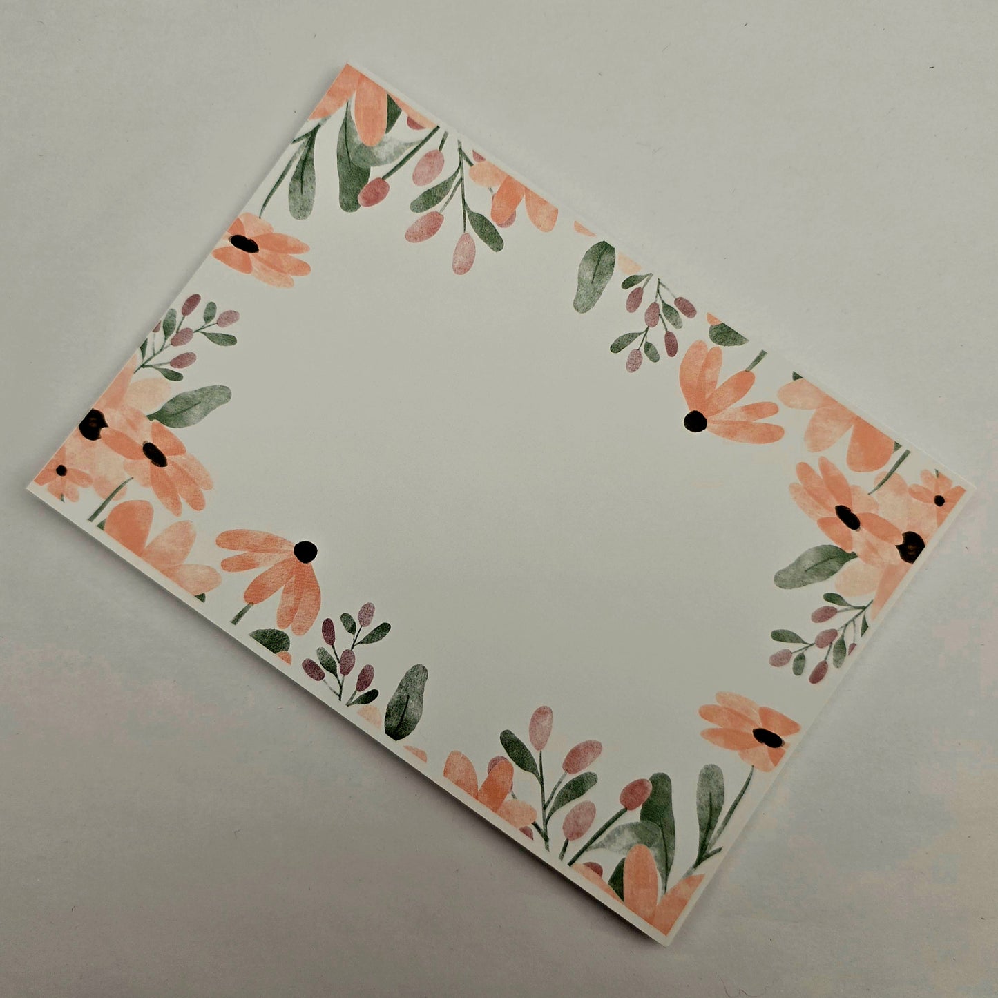 A6 Bow Backing Cards - Peach Flowers