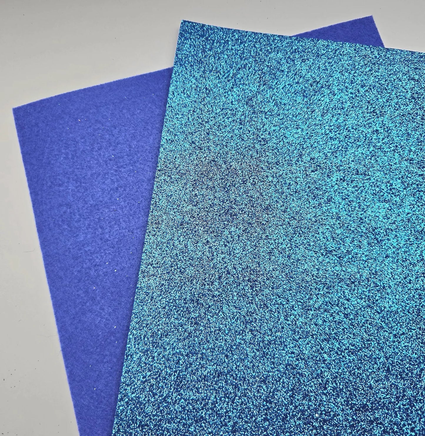 Hair Bow Making Fabric. Firm Glitter Felt. Bright Blue