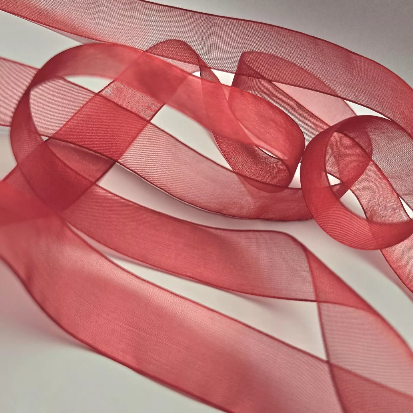 Discontinued 25mm organza Ribbon - ruby slipper red