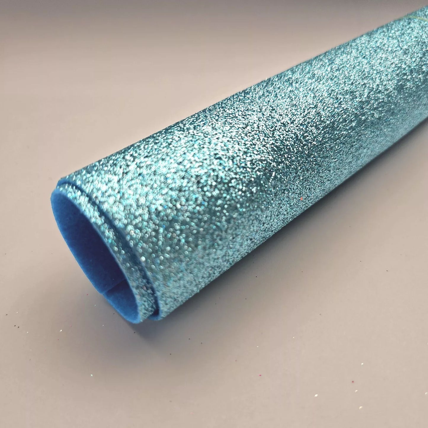 Hair Bow Making Fabric. Firm Glitter Felt. Light Blue.