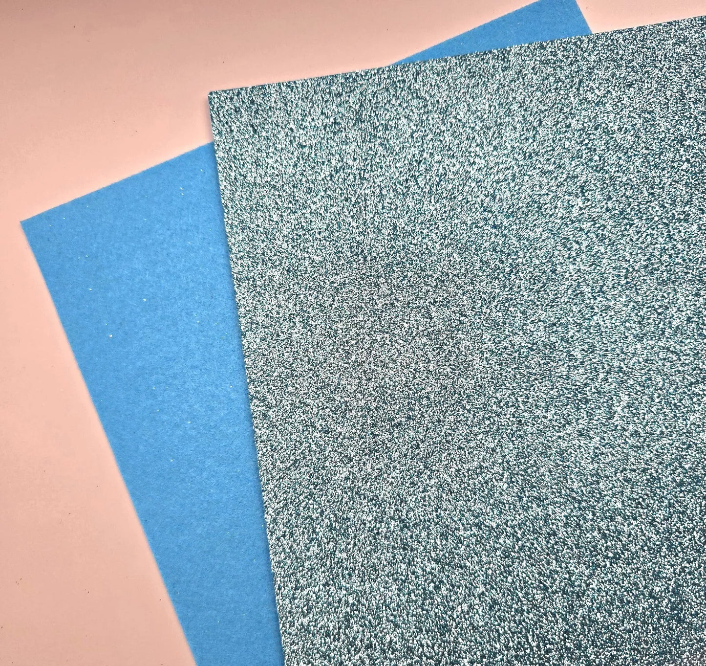 Hair Bow Making Fabric. Firm Glitter Felt. Light Blue.