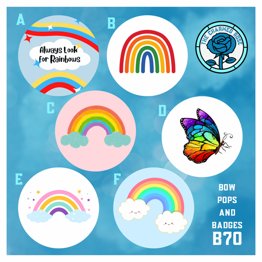 Rainbows - Bow Pops & Badges (B70)