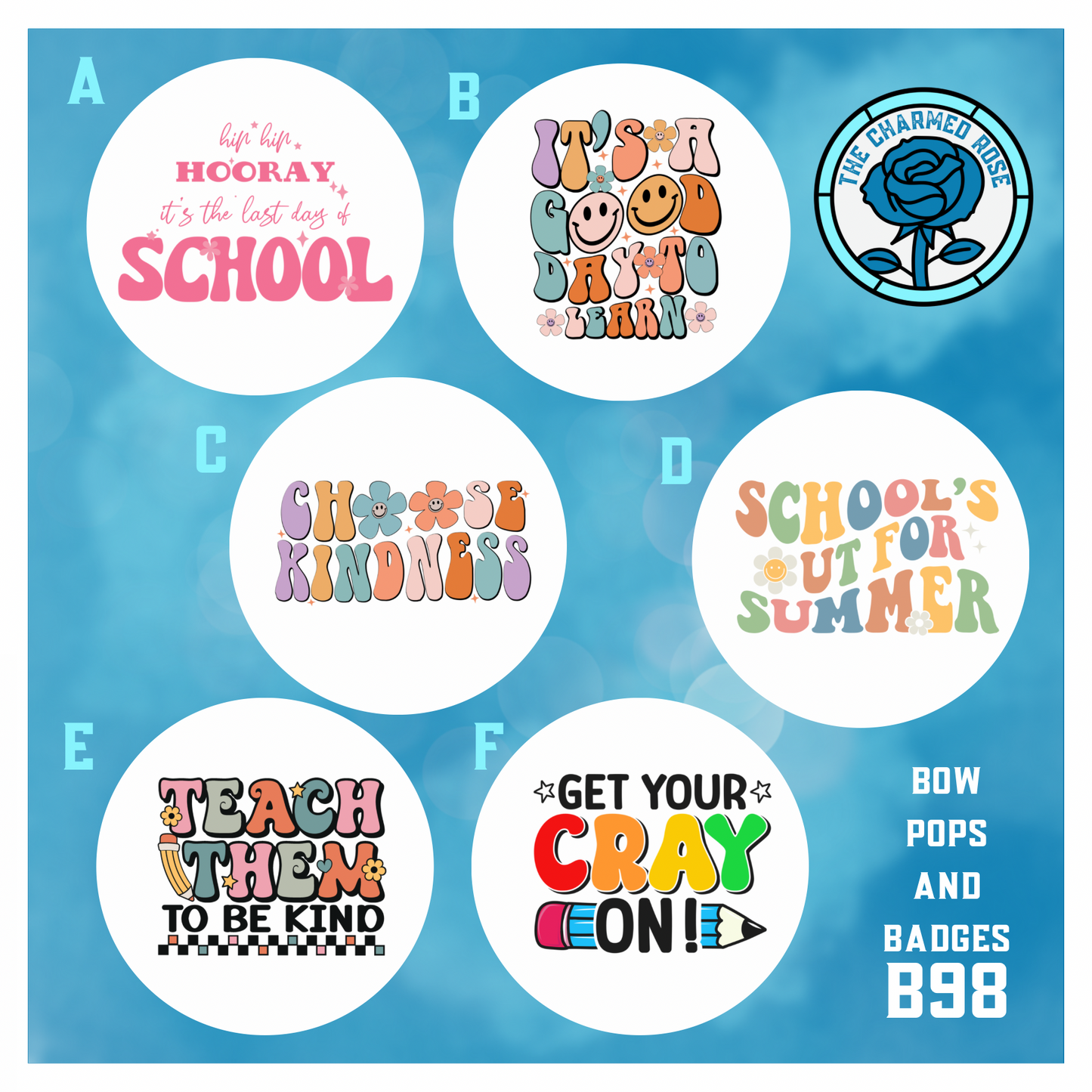 School - Bow Pops & Badges (B98)