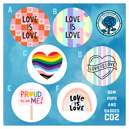 Pride rainbow - Bow Pops & Badges (C02)