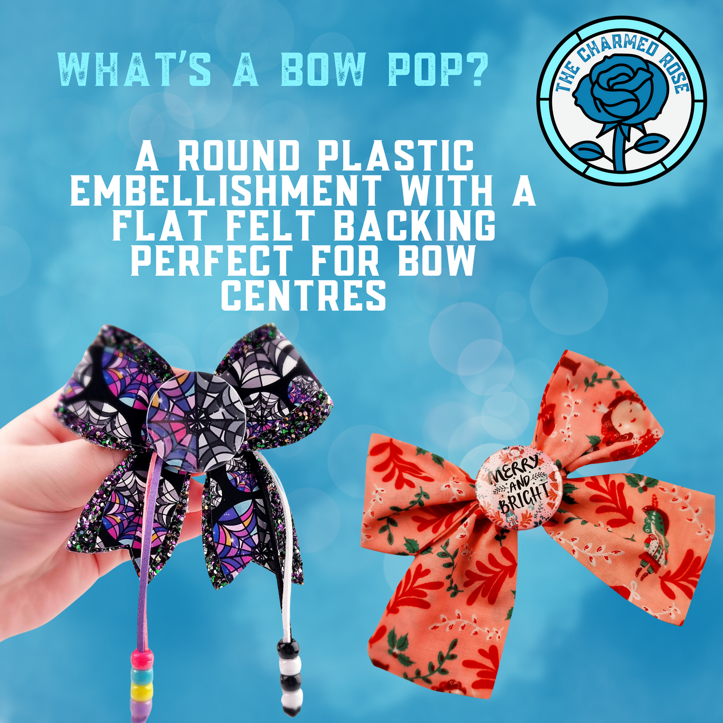 Bow pops or badges - Love Day (B53)