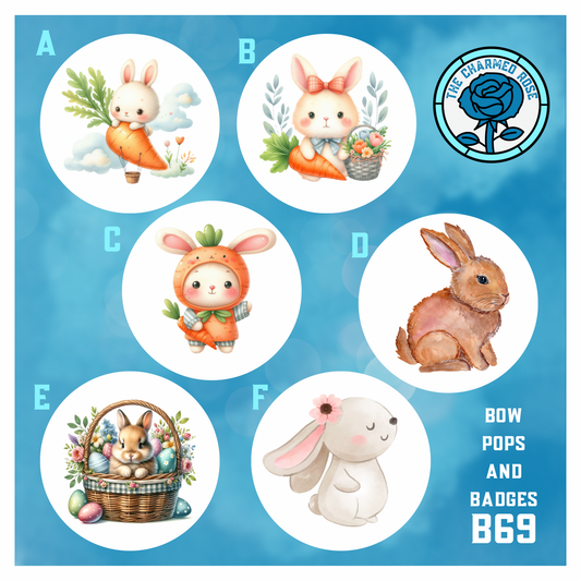 Easter themed - Bow Pops & Badges (B69)