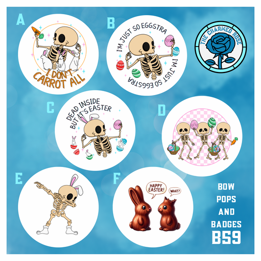 Easter themed - Bow Pops & Badges (B59)