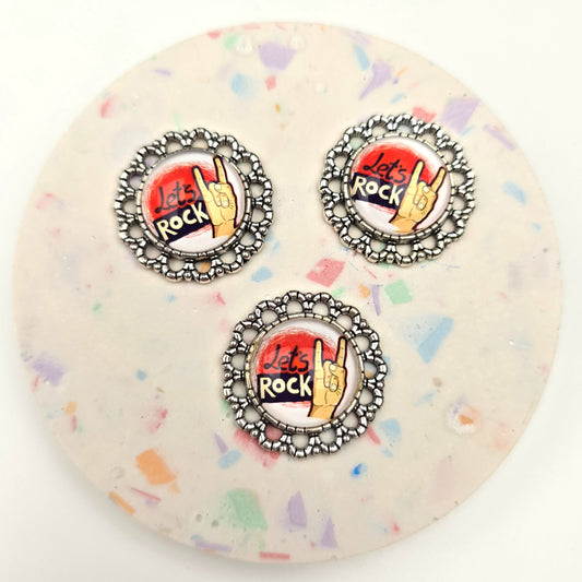 Flat Back Embellishment - Lets Rock Music Gem