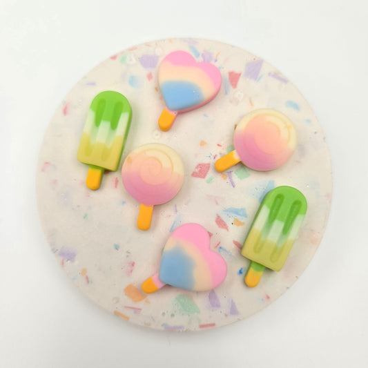 Resin Ice cream/lolly Flat back embellishments (Pack of 6)