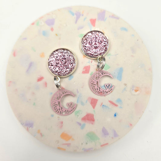 Discontinued Delicate Pink Moon Charm Dangly