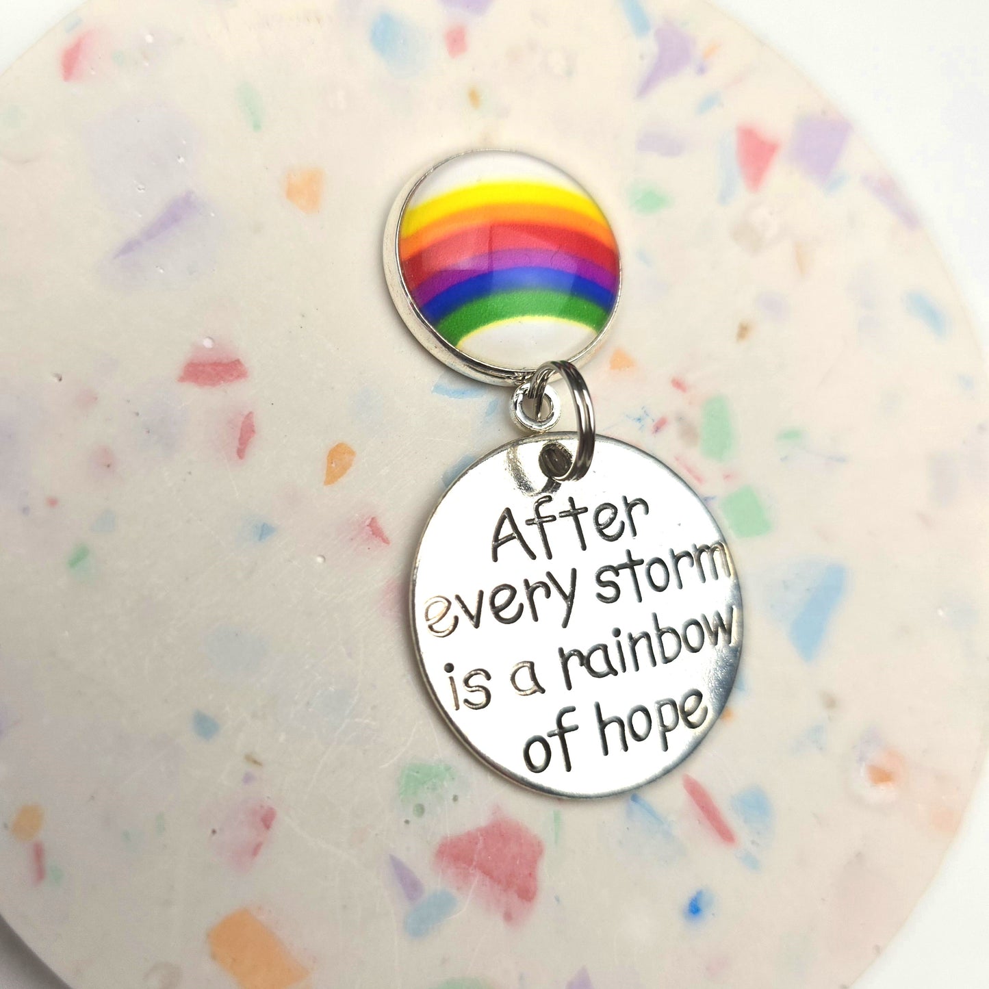 After every storm there is a Rainbow of Hope Charm Dangly