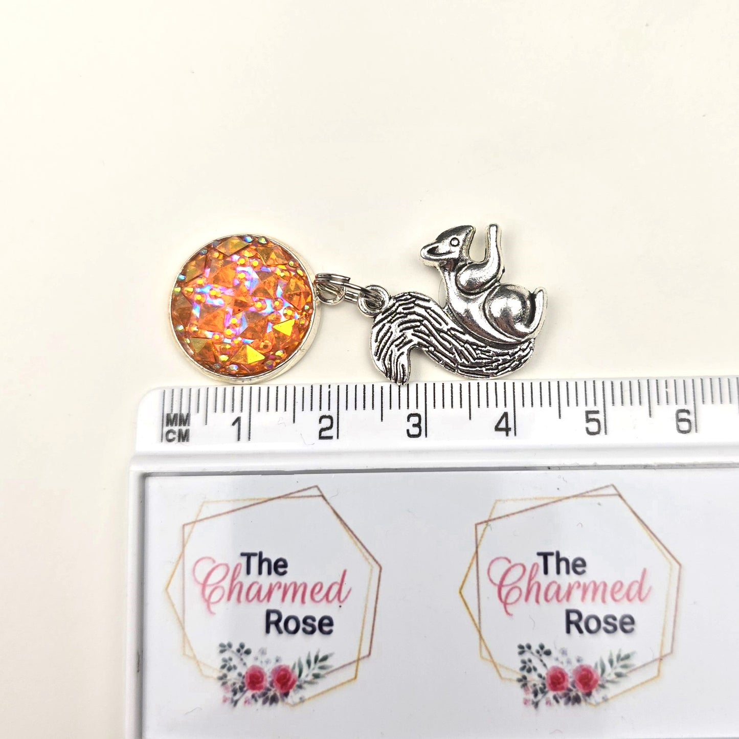 Discontinued Orange Top with Squirrel Charm Dangly