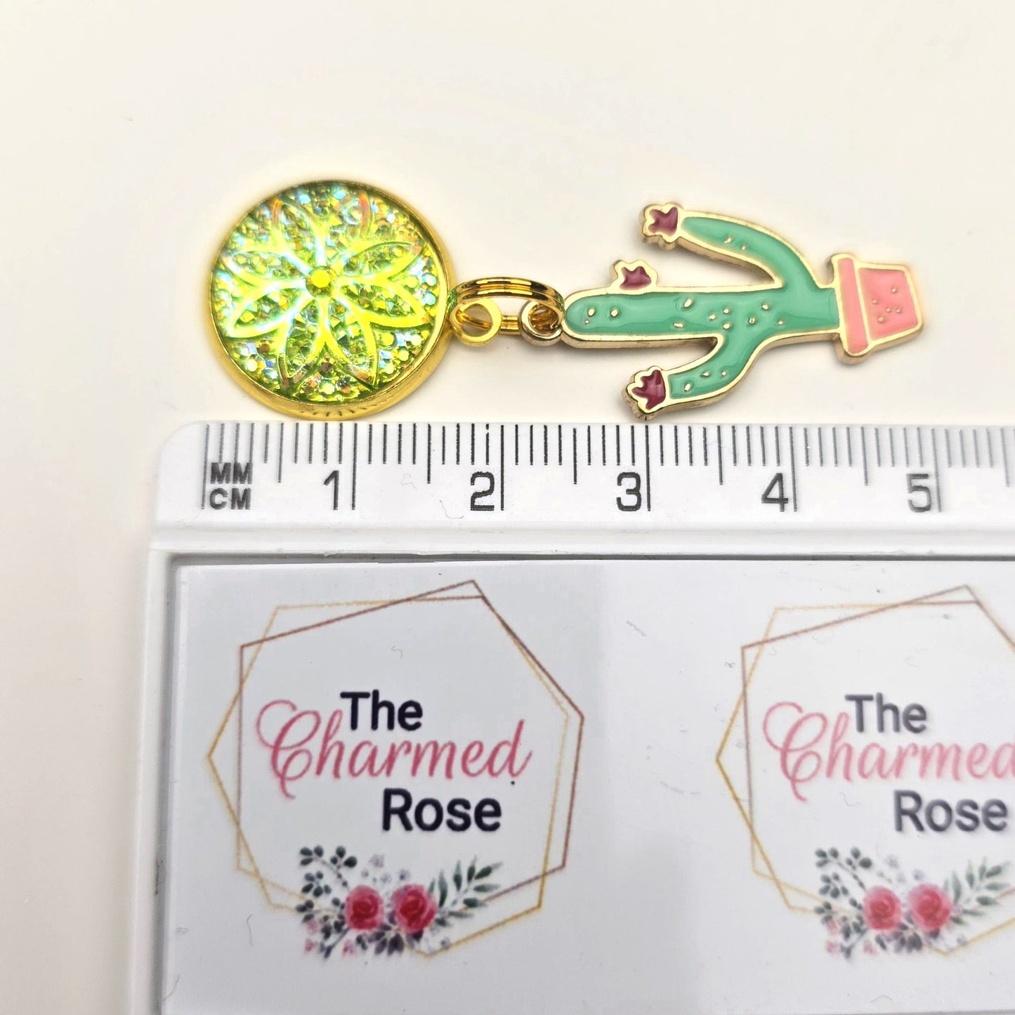 Green Cactus Charm Dangly
