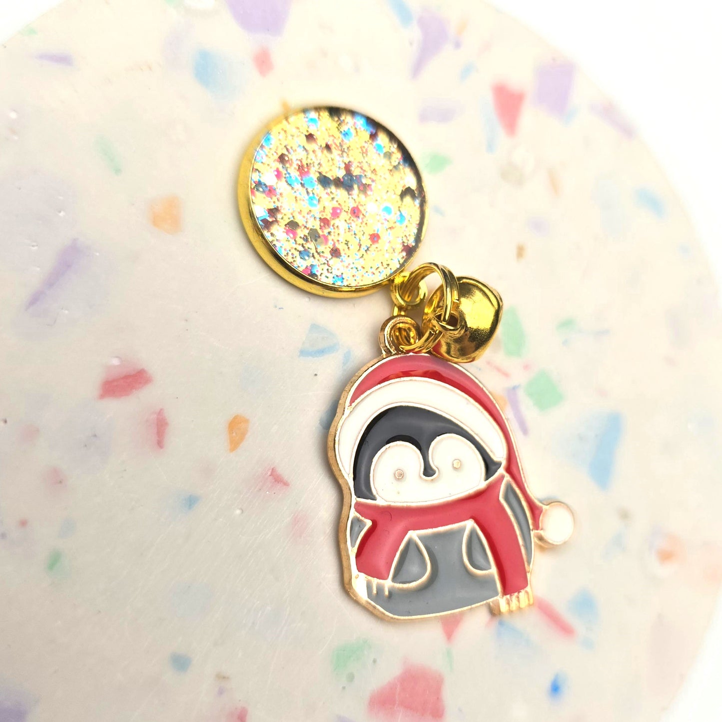 Sparkly Top with Penguin Charm Dangly