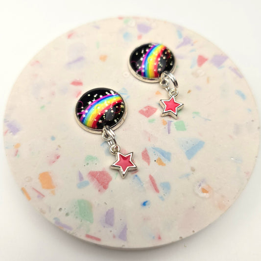 Black Rainbow with star Charm Dangly