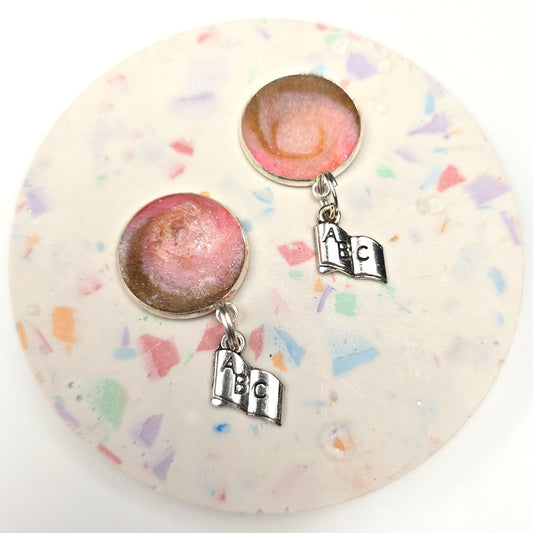 Discontinued Pink Top with school book Charm Dangly