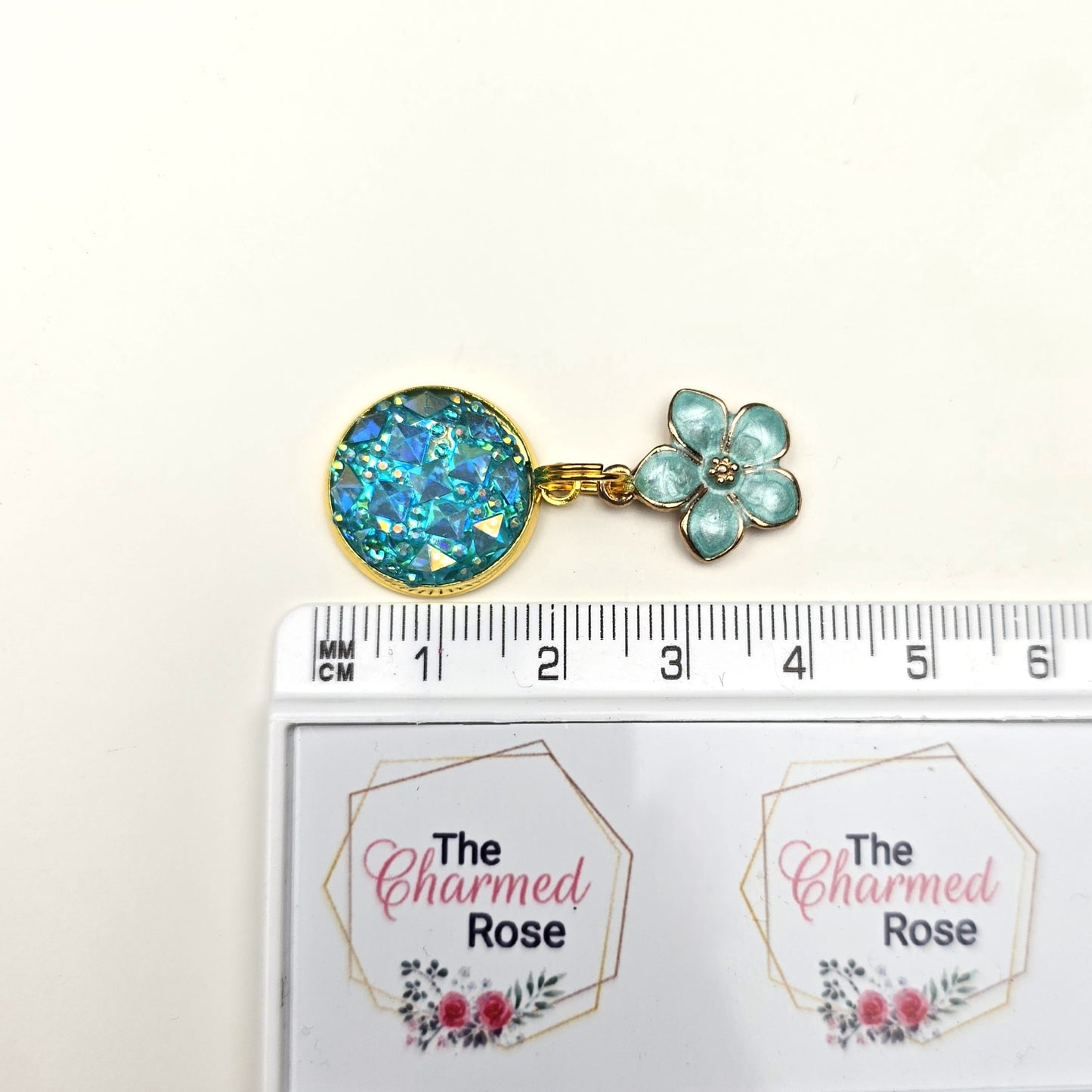 Pretty Blue Flower Charm Dangly