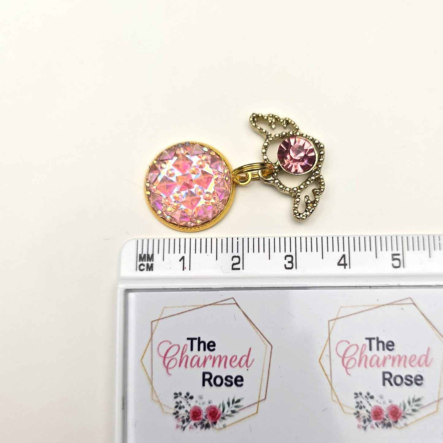 Discontinued Pink Winged Heart Charm Dangly