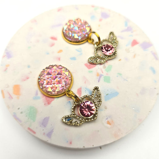 Discontinued Pink Winged Heart Charm Dangly