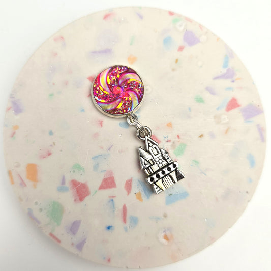 Pink Princess Crown Charm Dangly