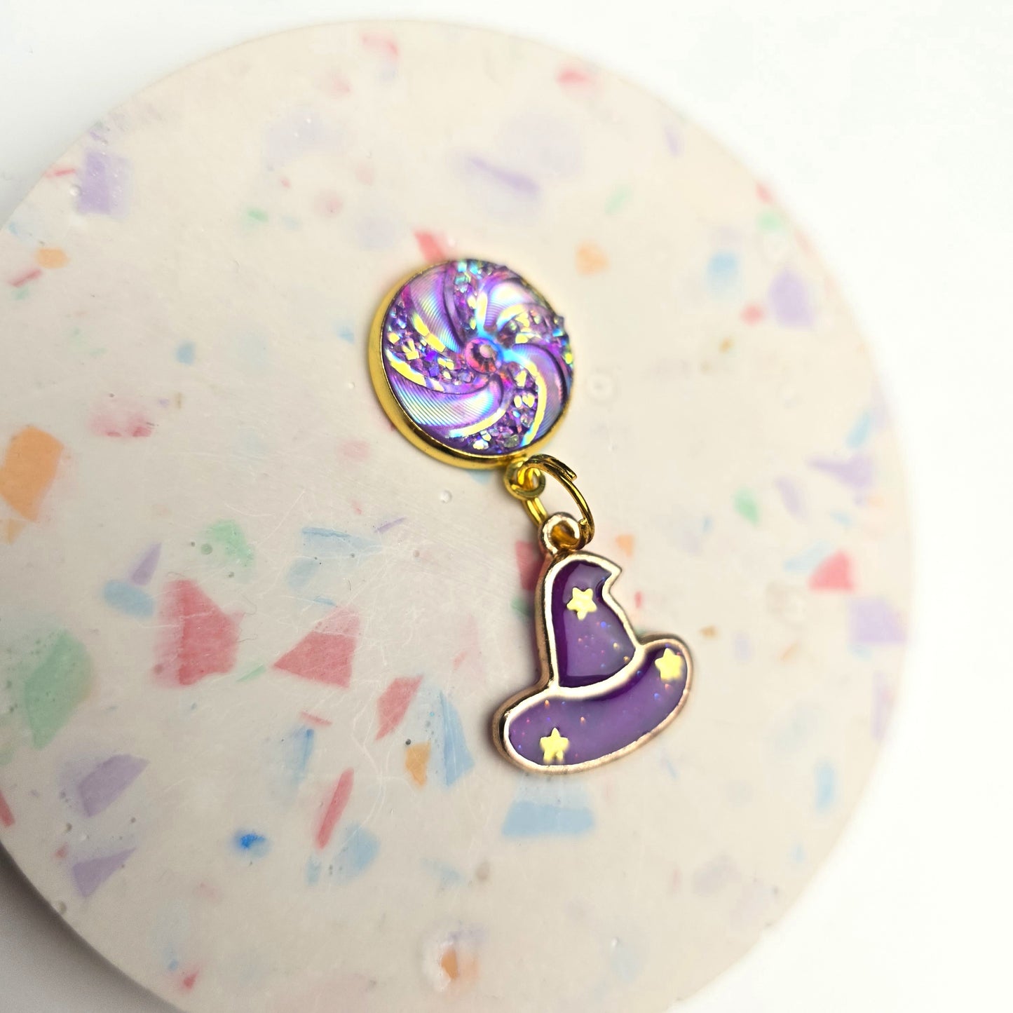 Discontinued Purple Witch Hat Charm Dangly