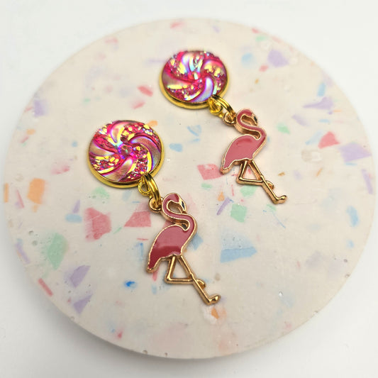 Discontinued Bright Pink Flamingo Charm Dangly