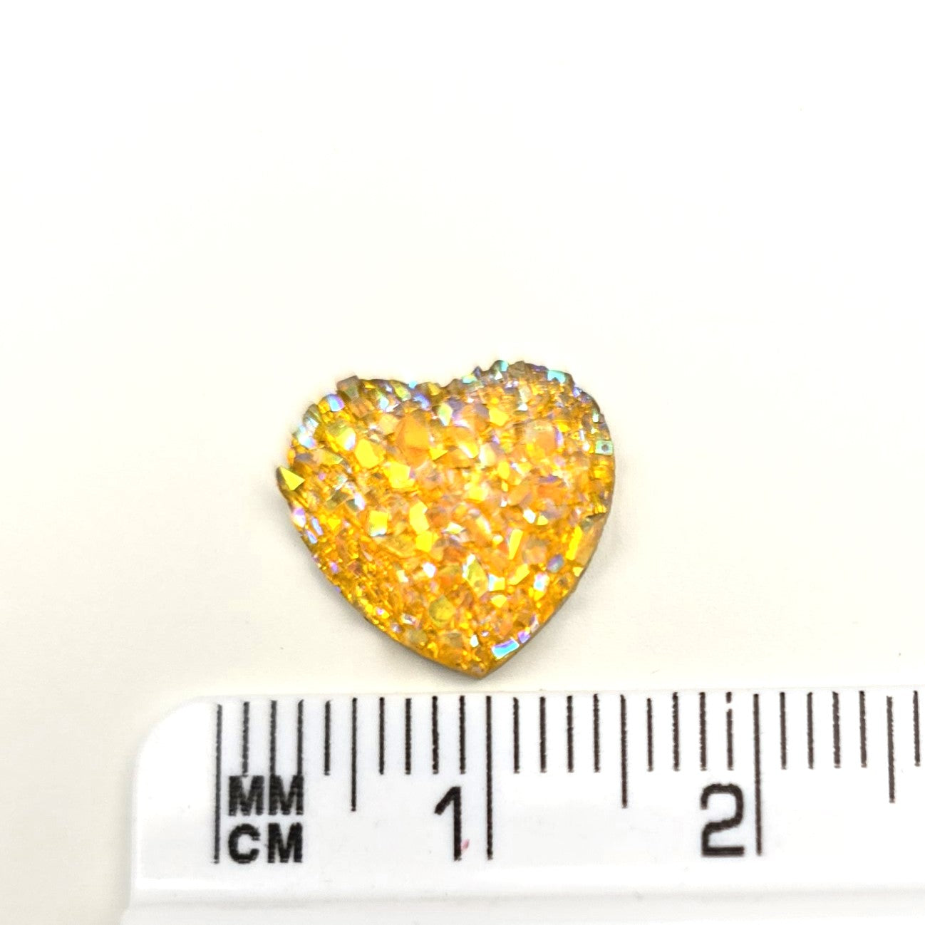 Flat Back Embellishment - Mini Glitter Hearts - Yellow