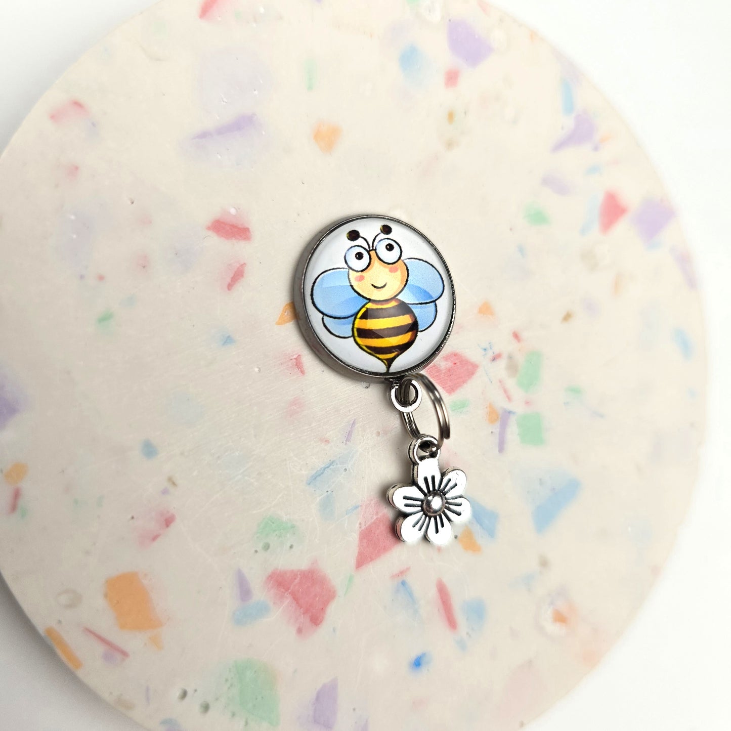 Little Bee and Flower Charm Dangly