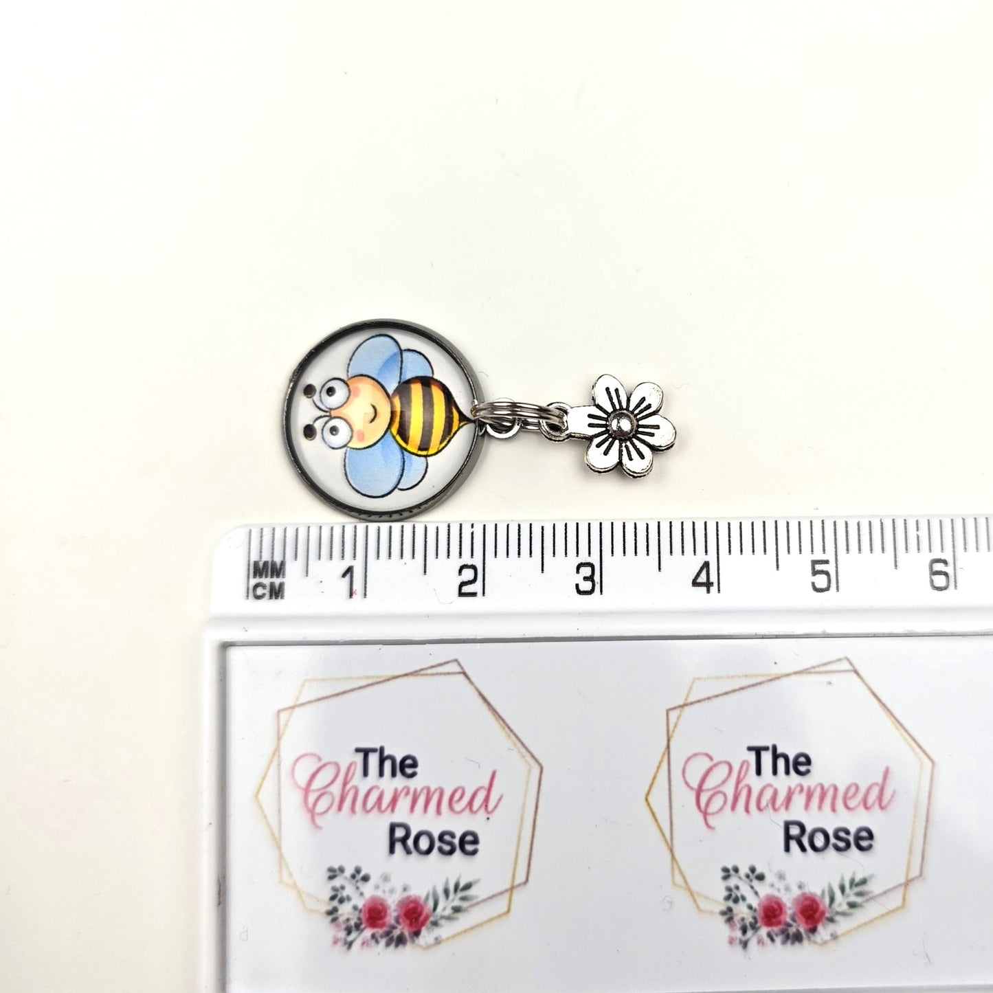 Little Bee and Flower Charm Dangly