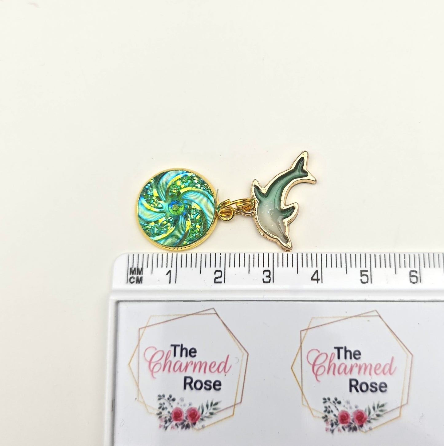 Green Dolphin Charm Dangly