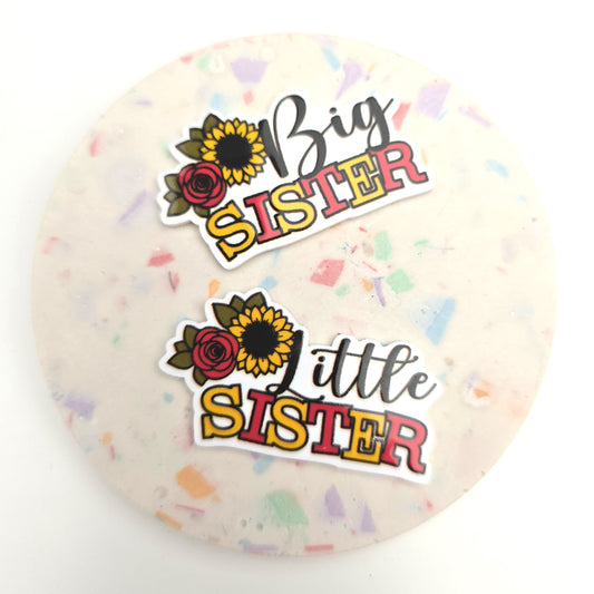 Floral Big/Little Sister Flatback Resin