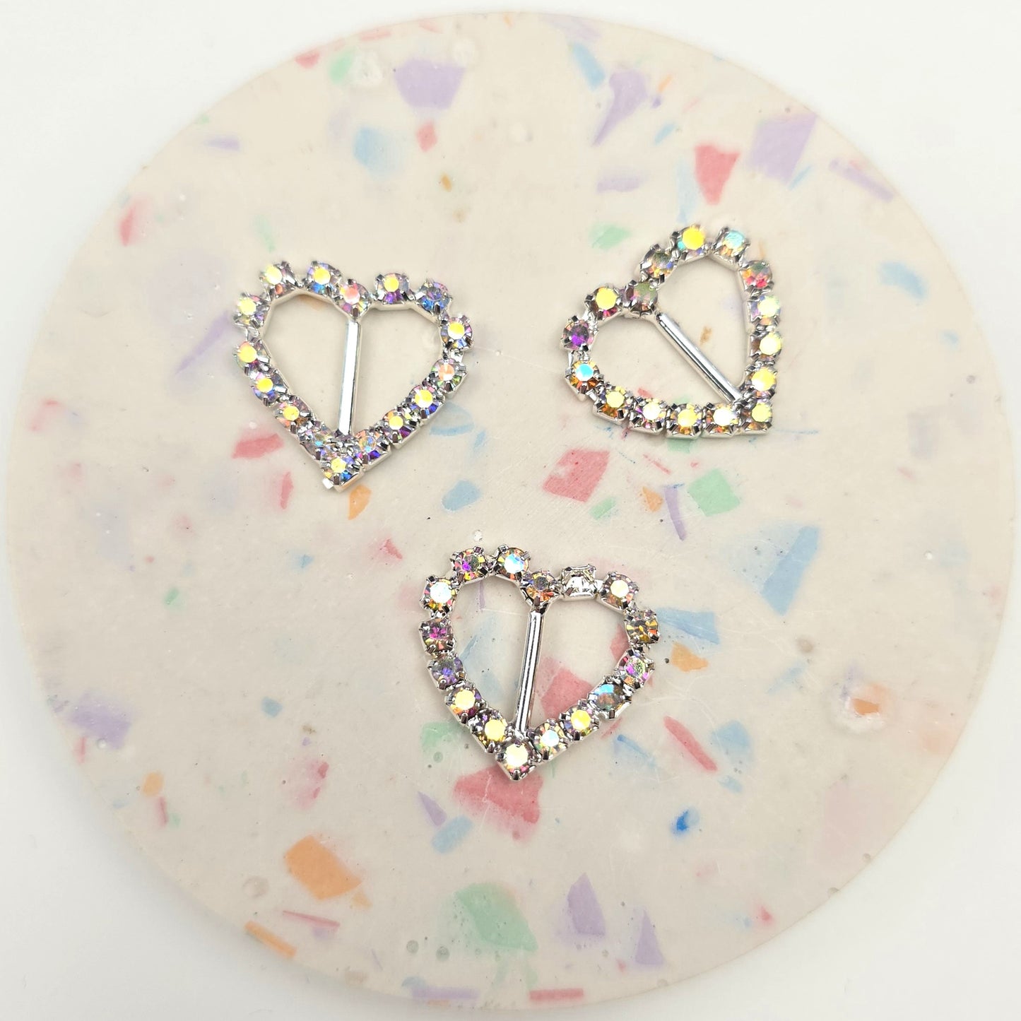 Small Bling Heart Buckle Embellishments