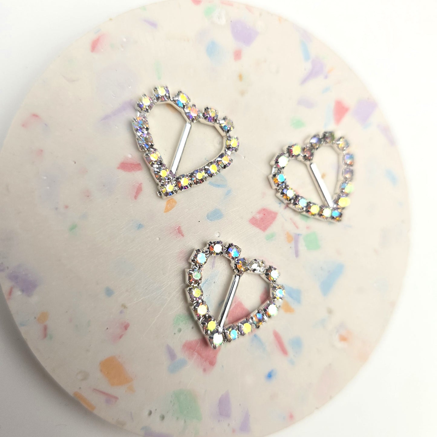 Small Bling Heart Buckle Embellishments