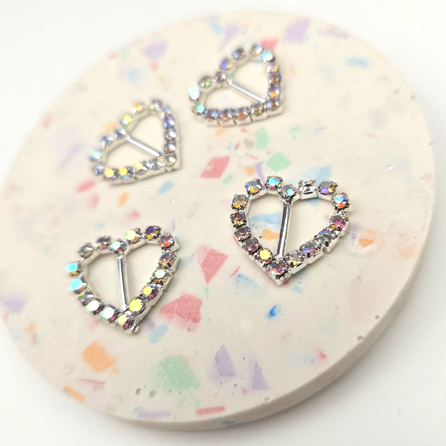 Small Bling Heart Buckle Embellishments