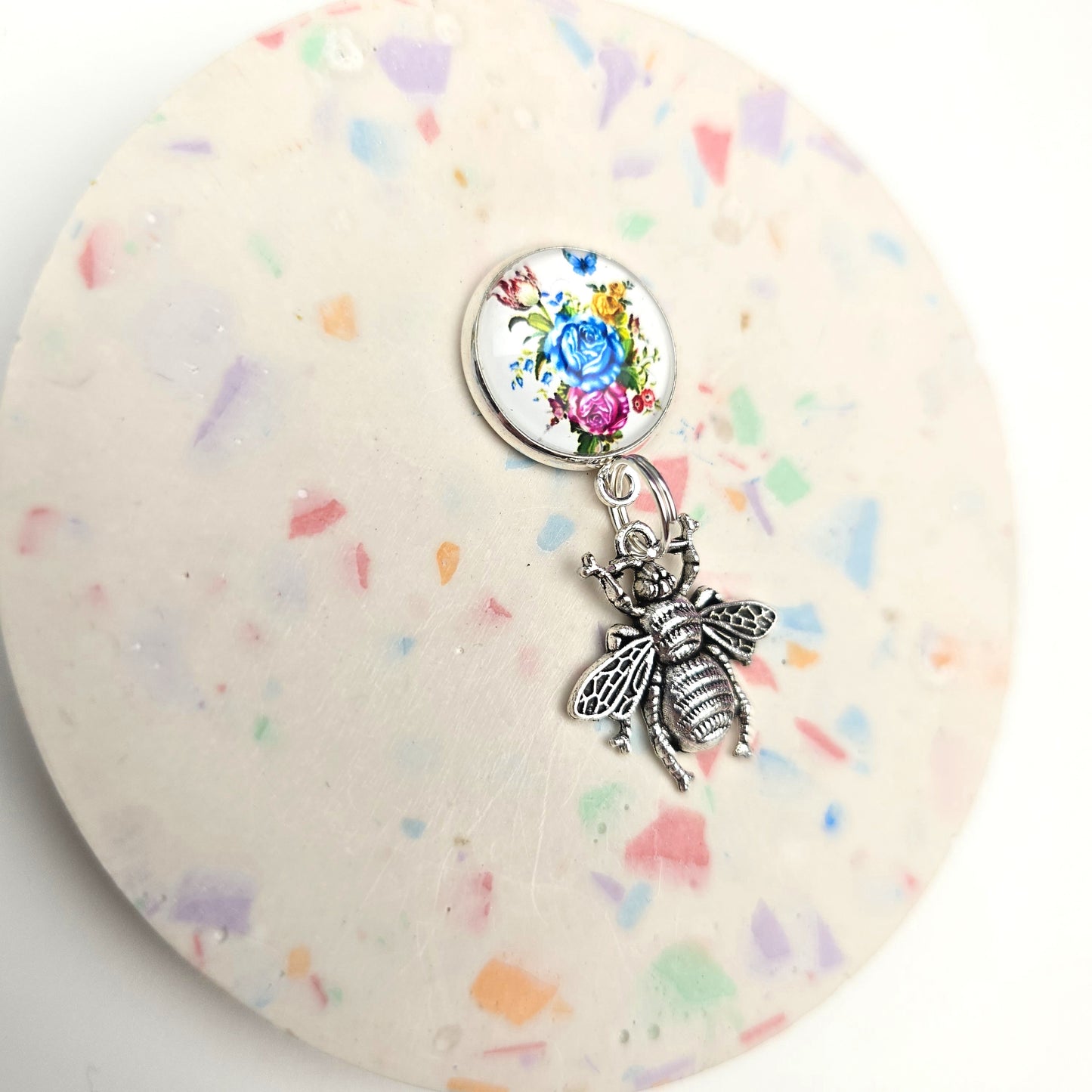 Pretty flowers with a large bee charm dangly