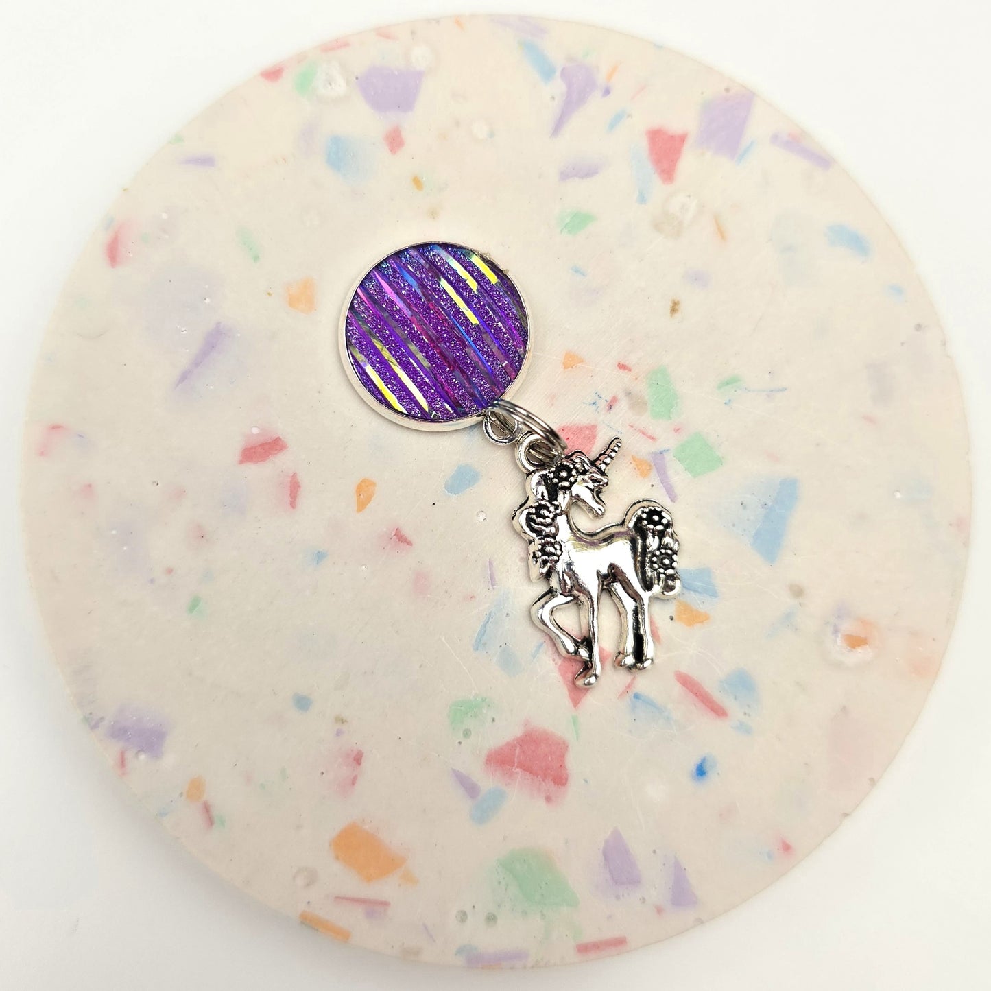 Purple Top Unicorn Charm Dangly